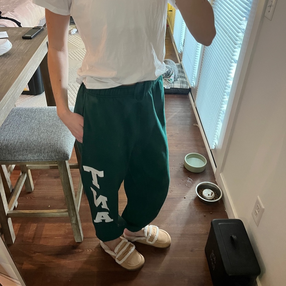 TNA Forest Green Joggers with Logo